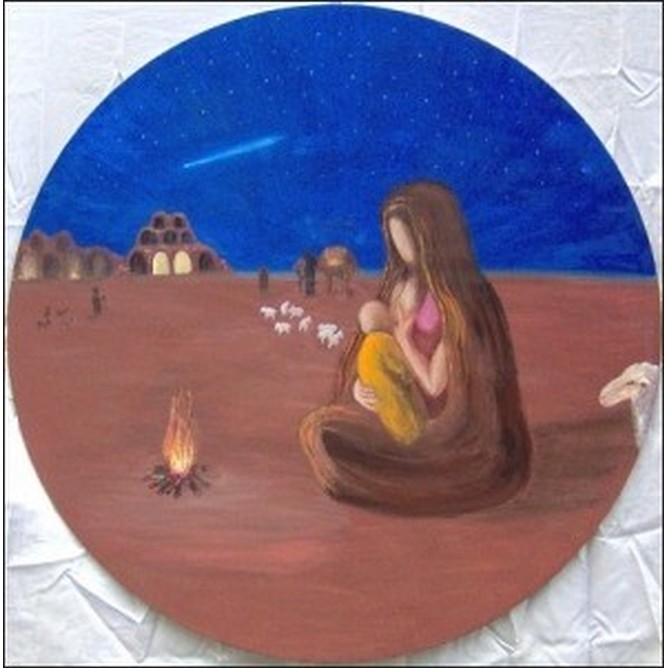 Pastorella di Bethlehem con bambino
